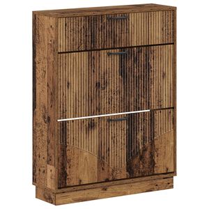 vidaXL Schoenenkast HOORN 78 x 24 x 100 cm Bewerkt hout Oud hout