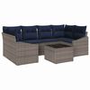 vidaXL Bankstel 7 st 6-Aantal zitplaatsen Grijs en Marineblauw