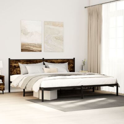 vidaXL Bedframe zonder matras metaal sonoma eikenkleurig 193x203 cm