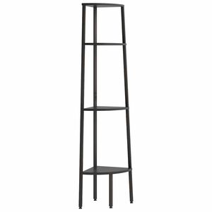 vidaXL Hoekkastje met 4 schappen 45,5x31,5x150 cm zwart