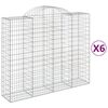 vidaXL Schanskorven 6 st gewelfd 200x50x160/180 cm ijzer