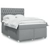 vidaXL Boxspring met matras stof lichtgrijs 160x200 cm