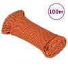vidaXL Boottouw 3 mm 100 m polypropyleen oranje
