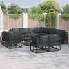 vidaXL Tuin Sofa Set met kussen 12 pcs Zwart Aluminium