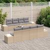 vidaXL Tuin Sofa Set met kussen 8 pcs Beige en Grijs poly rattan