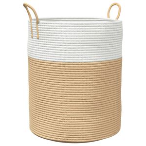 vidaXL Opbergmand &Oslash; 38x46 cm katoen beige en wit