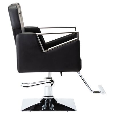 vidaXL Kappersstoel met hoofdsteun professioneel kunstleer zwart