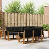 vidaXL Buiten bankenset met kussen 7 pcs Natuurlijk en Zwart