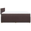 vidaXL Boxspring met matras stof donkerbruin 140x190 cm