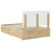vidaXL Bedframe met hoofdeinde Sonoma Eiken 135 x 190 cm Bewerkt hout
