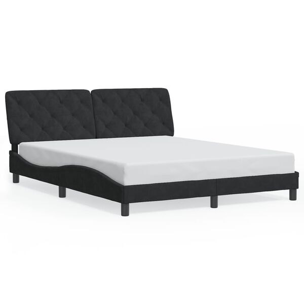 vidaXL Bedframe zonder matras 160x200 cm fluweel zwart