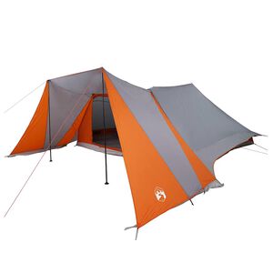 vidaXL Tipi Tent 12-persoons Grijs en Oranje taft