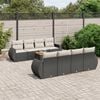 vidaXL 9-delige Loungeset met kussens poly rattan zwart