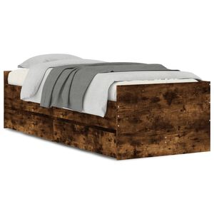 vidaXL Bedframe met lades gerookt eikenkleurig 90x200 cm