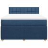 vidaXL Boxspring met matras stof blauw 160x200 cm