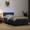 vidaXL Boxspring met matras en LED fluweel donkergrijs 80x220 cm