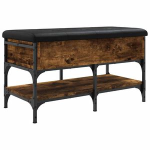 vidaXL Schoenenbank 82x42x45 cm bewerkt hout gerookt eikenkleurig