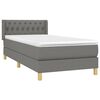 vidaXL Boxspring met matras stof donkergrijs 100x200 cm