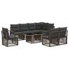 vidaXL Tuinbankenset 9 st Grijs en Donkergrijs poly rattan