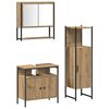 vidaXL Badkamermeubelset met plank met opslag 3 pcs Bruin Bewerkt hout