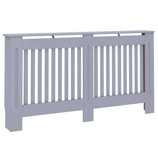 vidaXL Radiatorafdekking 2 pcs Grijs 152 x 19 x 81,5cm Bewerkt hout