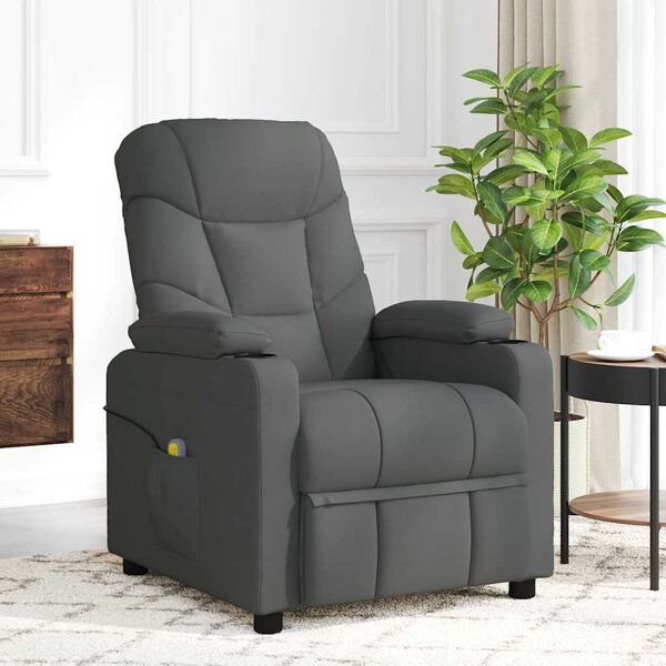 vidaXL Fauteuil verstelbaar stof donkergrijs