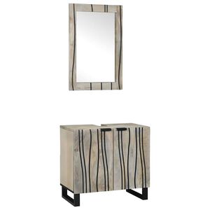 vidaXL Badkamerkastenset 2 pcs Wit Massief Mango Hout