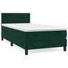 vidaXL Boxspring met matras fluweel donkergroen 90x190 cm