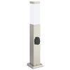vidaXL Bolderarmatuur met stopcontact 50 cm RVS IP44