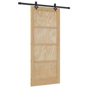 vidaXL Schuifdeur ORKDAL 86 x 198,5 cm Massief grenenhout Naturel