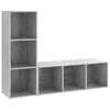 vidaXL Tv-meubelen 2 st 107x35x37 cm bewerkt hout betongrijs
