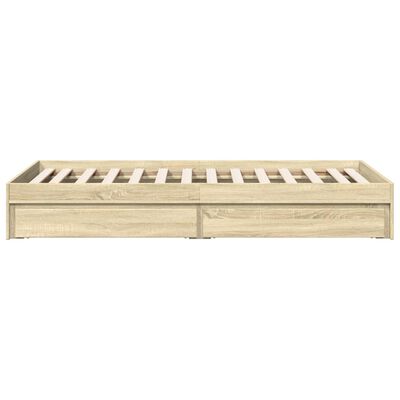 vidaXL Bedframe met lades bewerkt hout sonoma eikenkleurig 75x190 cm