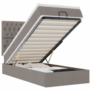 vidaXL Ottoman bed met matras 90x190cm stof taupe