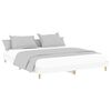 vidaXL Bedframe LED massief hout wit 120x200 cm