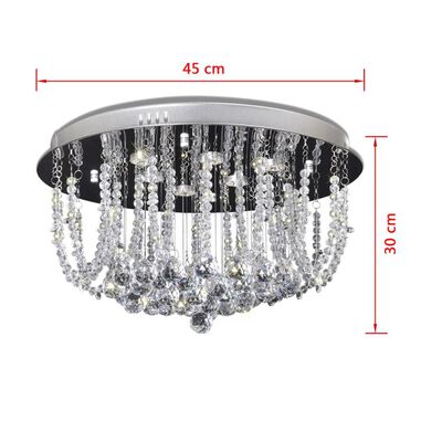 LED Plafondlamp met kristallen kroonluchter, 45 cm Diameter