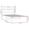 vidaXL Bedframe met hoofdbord metaal wit 80x200 cm