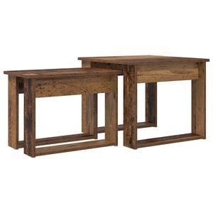 vidaXL Koffietafel Set 2 st Oudhout 50 x 52 x 42 cm Bewerkt hout