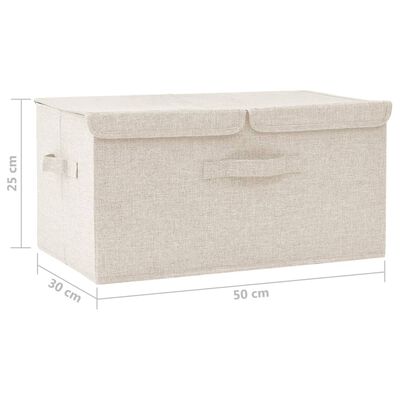 vidaXL Opbergbox 50x30x25 cm stof crèmekleurig