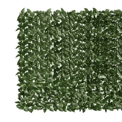 vidaXL Balkonscherm met donkergroene bladeren 400x150 cm