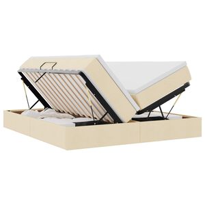 vidaXL Opbergbed met matras met matras Cr&egrave;me 180 x 200 cm Polyester