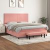 vidaXL Boxspring met matras fluweel roze 160x200 cm