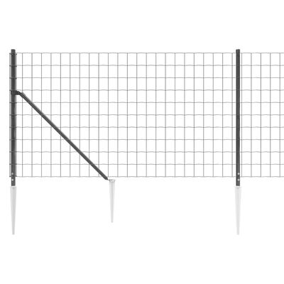 vidaXL Draadgaashek met grondankers 1x10 m antracietkleurig