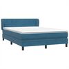 vidaXL Boxspring met matras fluweel donkerblauw 140x210 cm