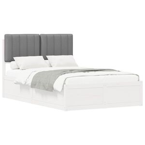 vidaXL Bedframe met Gevoerd Hoofdgedeelte Lichtgrijs 120 x 200 cm