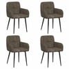 vidaXL Eettafelstoelen 4 st Nep Suede Leer Donkergrijs