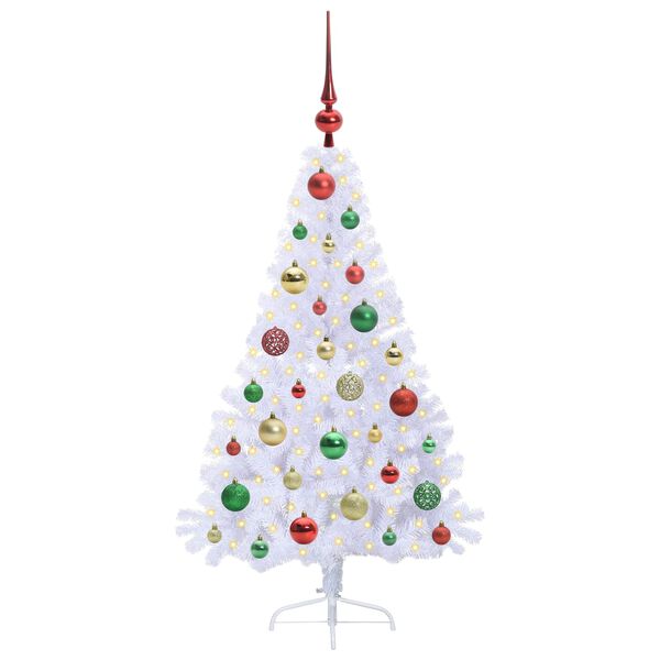 vidaXL Kunstkerstboom met 150 LED Wit 120 cm PVC en staal
