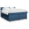 vidaXL Boxspring met matras stof blauw 180x200 cm