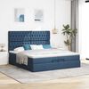 vidaXL Ottoman bed met matrassen en LED's 200x200cm stof blauw
