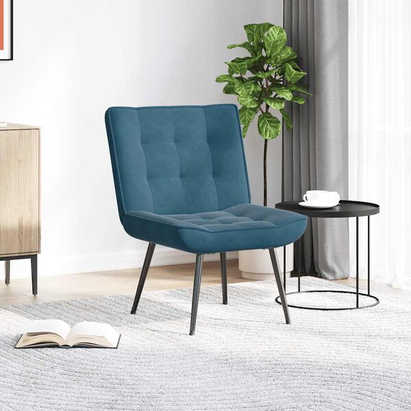 vidaXL Relaxstoel 64x74x84 cm fluweel blauw