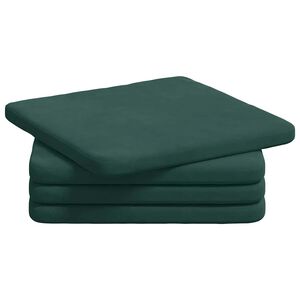 vidaXL Zitkussens 4 st Fluweel Donkergroen 40 x 40 x 3 cm